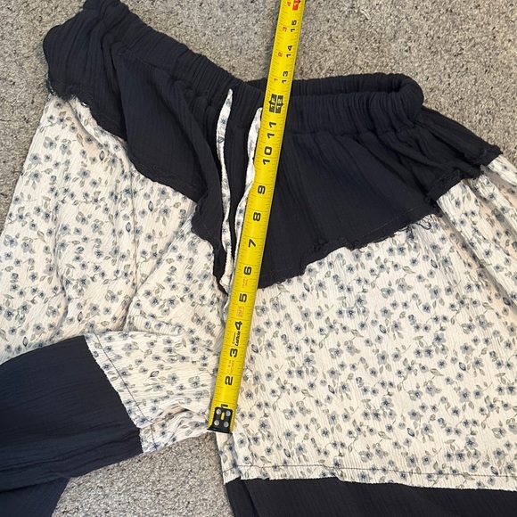 New POl Wide Leg Gauze Pants ~ Black Floral - Picture 7 of 13